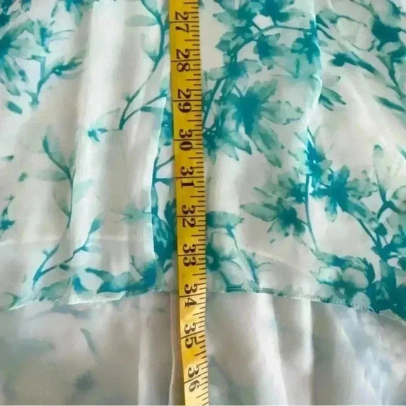 NWT Jill Stuart High Low Halter Maxi Dress Turquoise White Size 4 - Picture 16 of 16